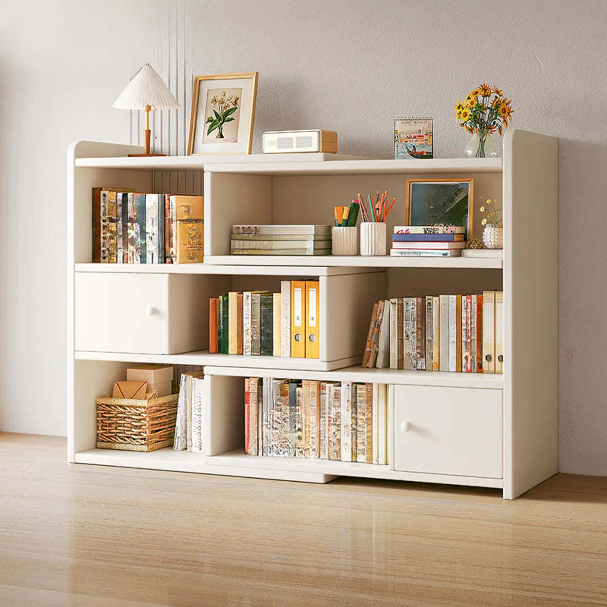 Horizontal Wooden Closed-Back Bookcase