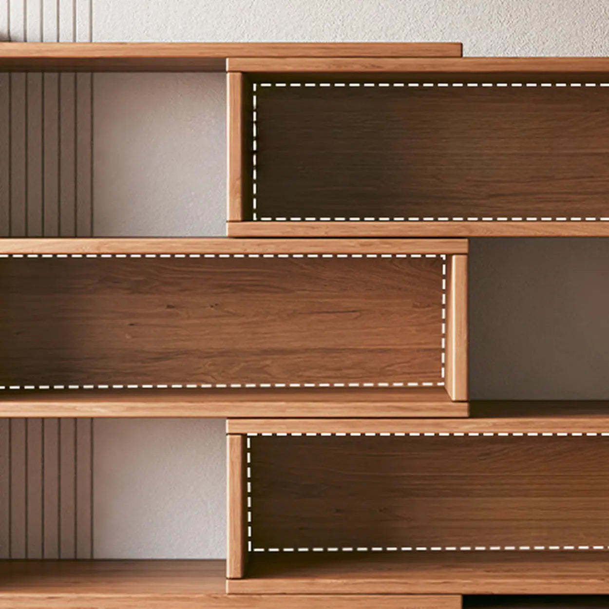 Horizontal Wooden Closed-Back Bookcase