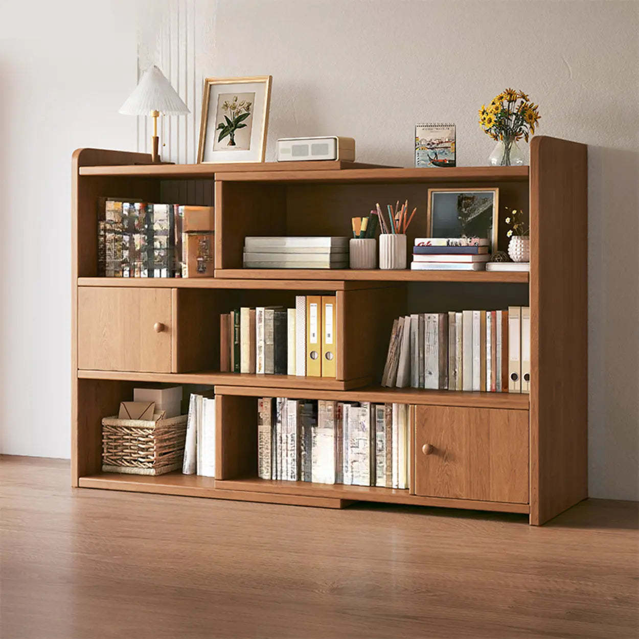 Horizontal Wooden Closed-Back Bookcase