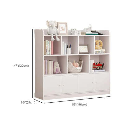 Modern Horizontal White Wood Display Bookcase