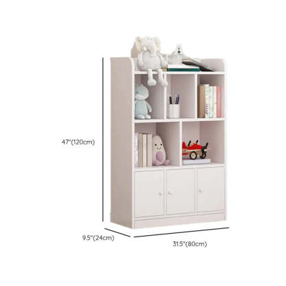 Modern Horizontal White Wood Display Bookcase