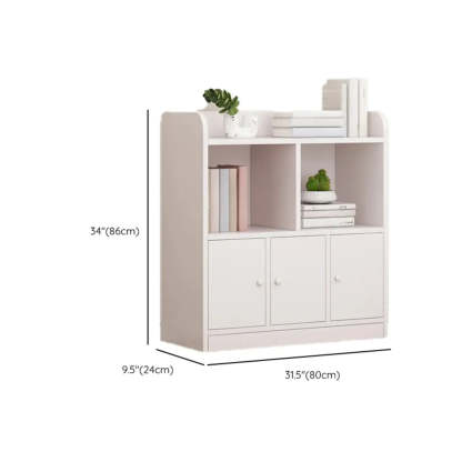 Modern Horizontal White Wood Display Bookcase
