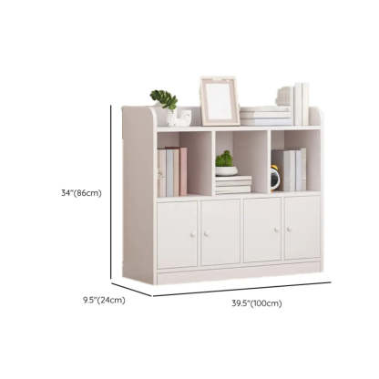 Modern Horizontal White Wood Display Bookcase