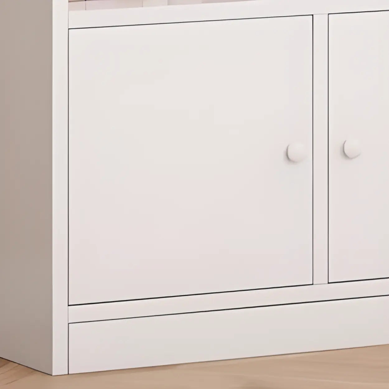 Modern Horizontal White Wood Display Bookcase