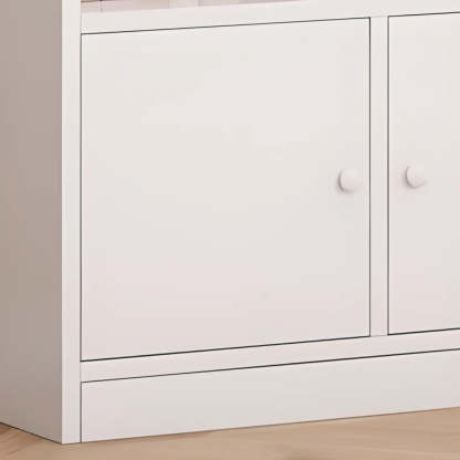 Modern Horizontal White Wood Display Bookcase