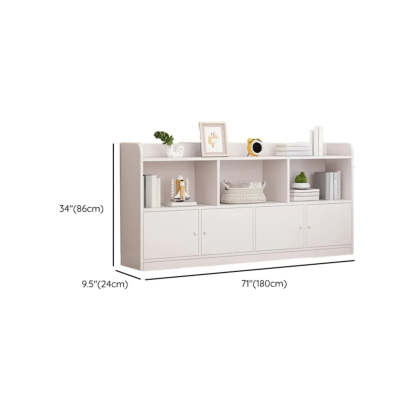Modern Horizontal White Wood Display Bookcase