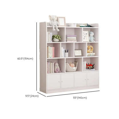 Modern Horizontal White Wood Display Bookcase