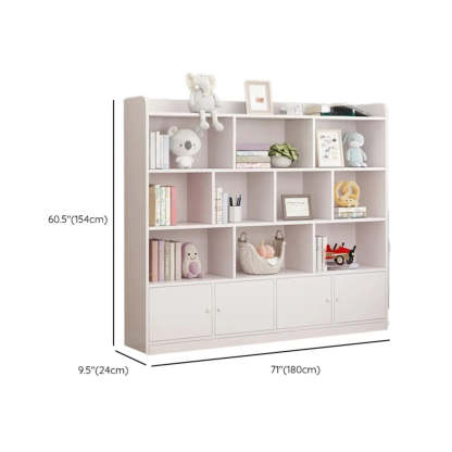 Modern Horizontal White Wood Display Bookcase