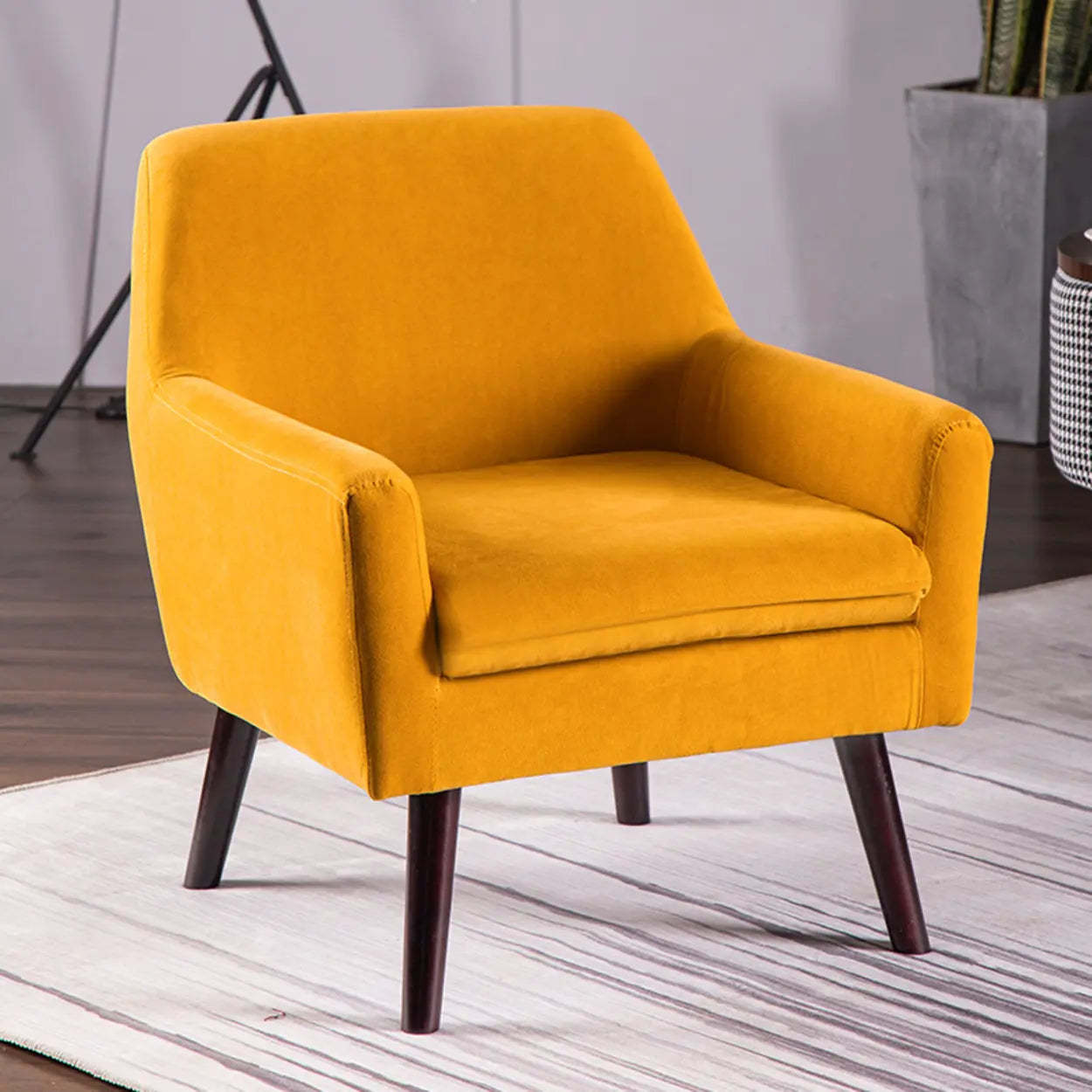 Modern Houndstooth Blue Arm Accent Chair