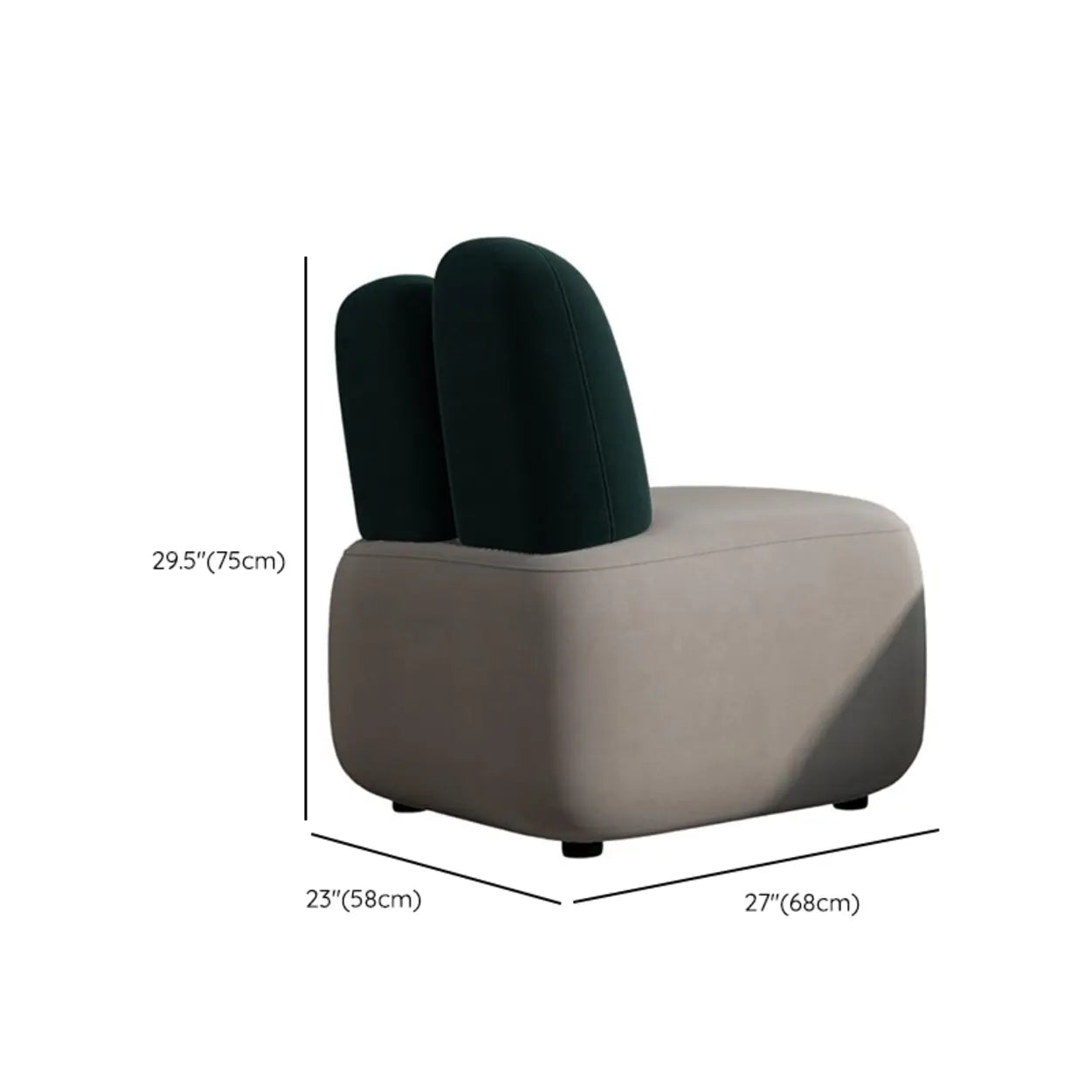 Modern Houndstooth Gray Ergonomic Rabbit Ear Chair