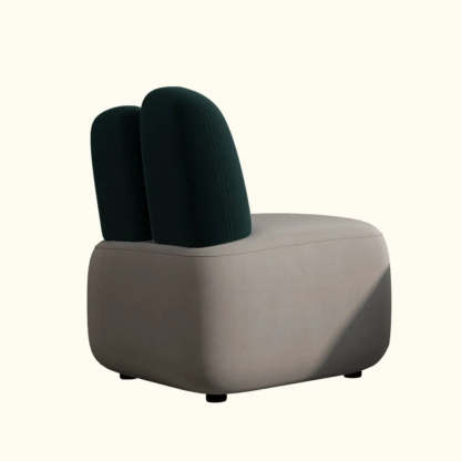 Modern Houndstooth Gray Ergonomic Rabbit Ear Chair