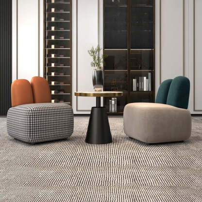 Modern Houndstooth Gray Ergonomic Rabbit Ear Chair