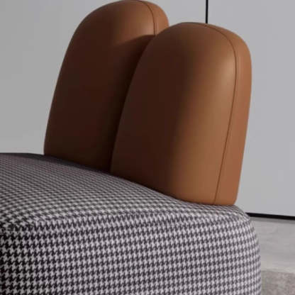 Modern Houndstooth Gray Ergonomic Rabbit Ear Chair