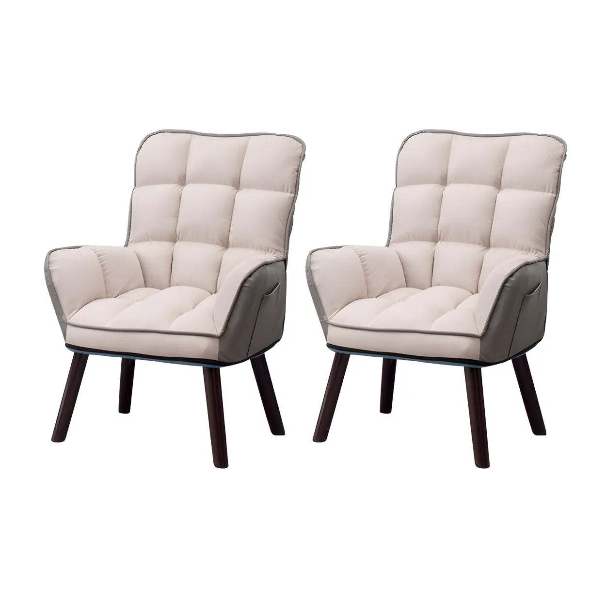 Modern Houndstooth Cushioned Wood Office Chair