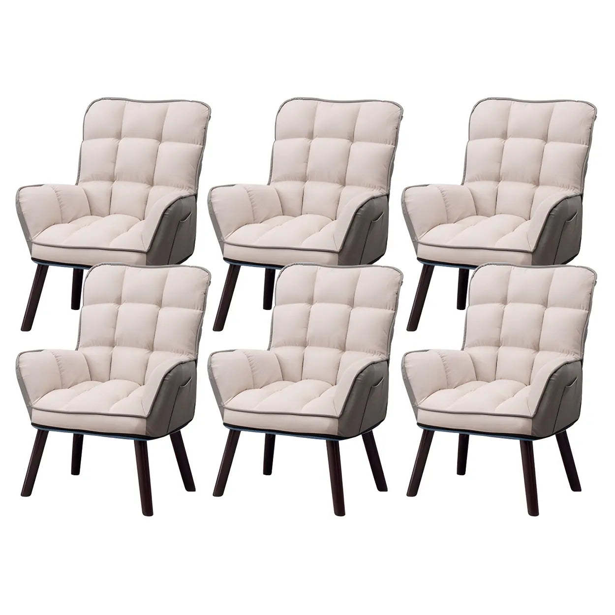 Modern Houndstooth Cushioned Wood Office Chair