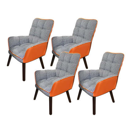 Modern Houndstooth Cushioned Wood Office Chair