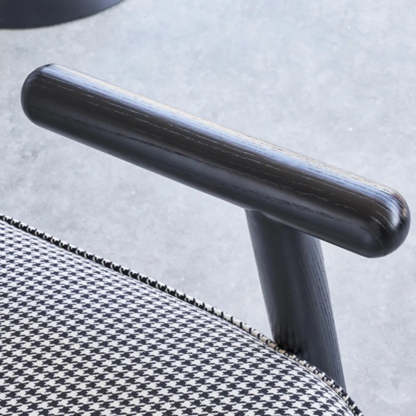 Modern Houndstooth Wood Lounge Chair with Arms