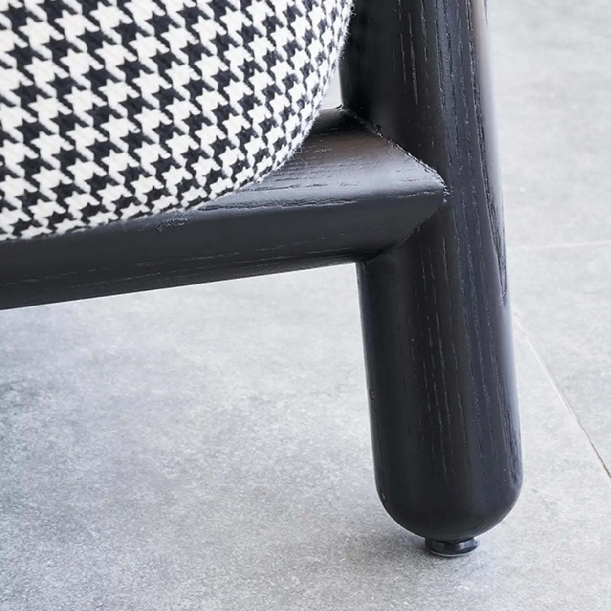 Modern Houndstooth Wood Lounge Chair with Arms