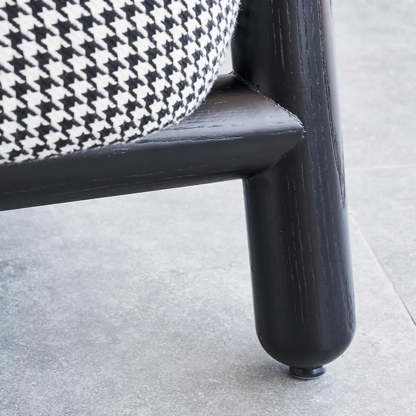 Modern Houndstooth Wood Lounge Chair with Arms