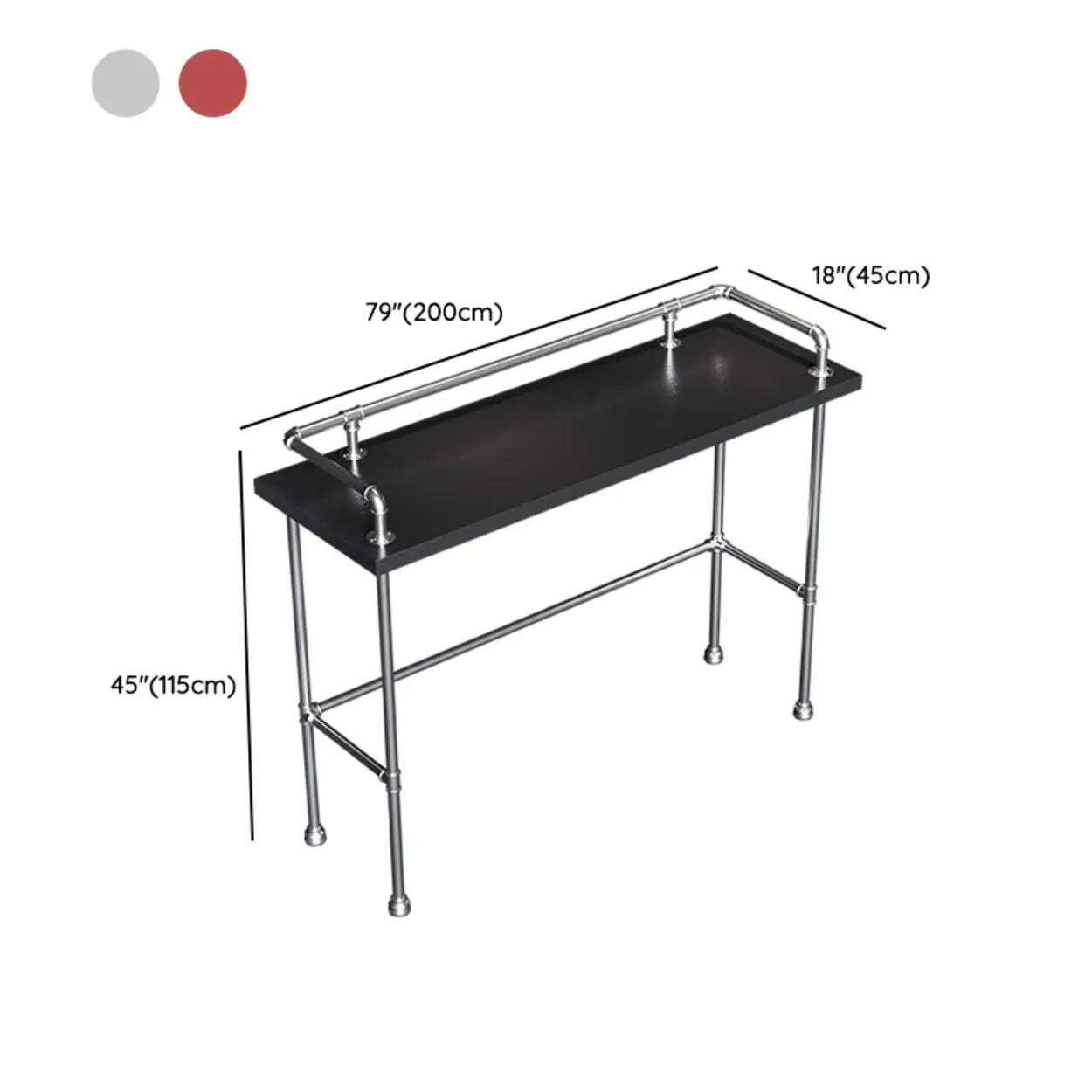 Industrial Spectator Height Bar Table with Railing