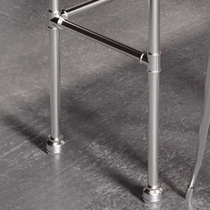 Industrial Spectator Height Bar Table with Railing — Silver / Table Only