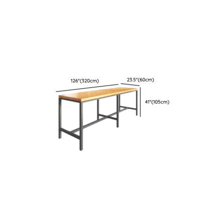 Industrial Square Bar Height Cafe Table with Footrest