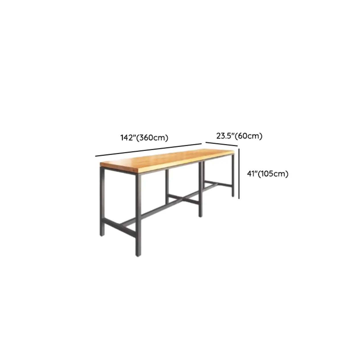 Industrial Square Bar Height Cafe Table with Footrest