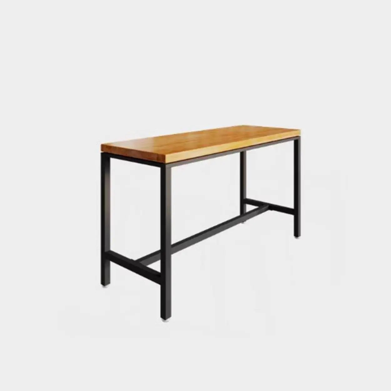 Industrial Square Bar Height Cafe Table with Footrest — Table Only