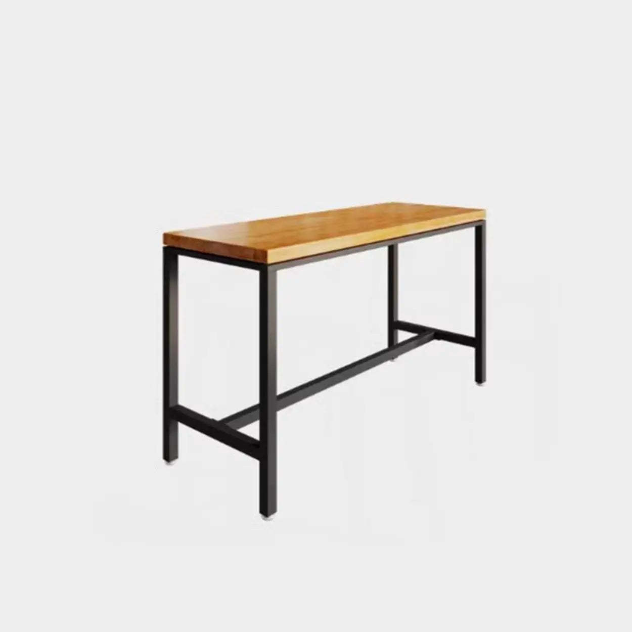 Industrial Square Bar Height Cafe Table with Footrest — Table Only