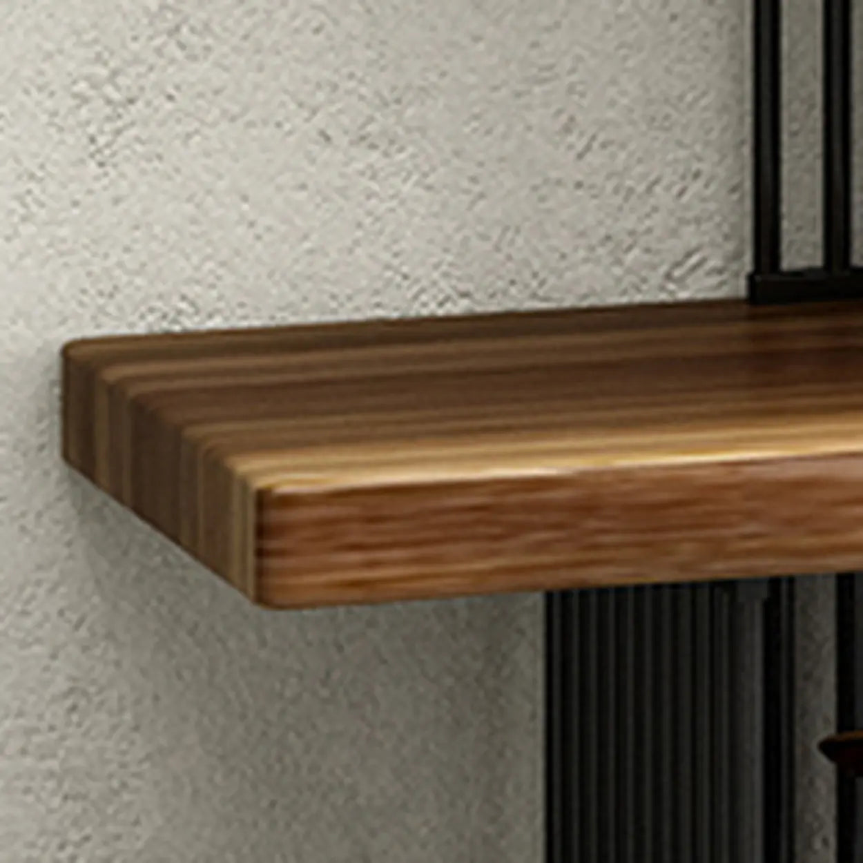 Industrial Wood Wave 4-Tier Bookshelf