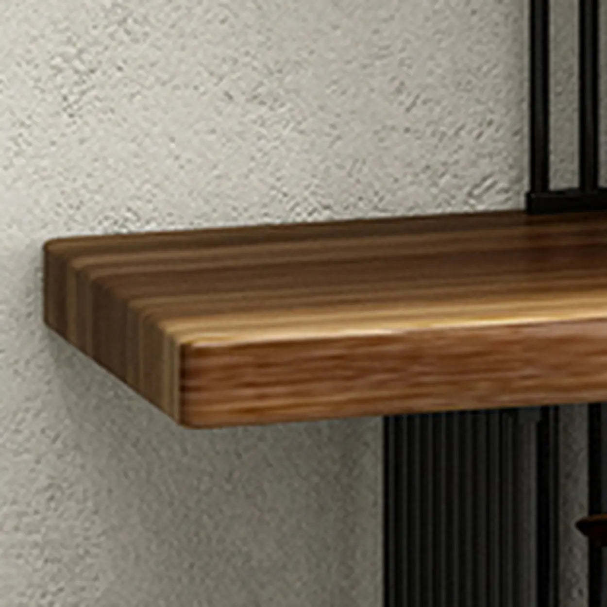 Industrial Wood Wave 4-Tier Bookshelf