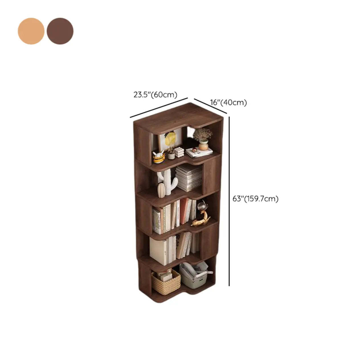 Modern Kids Wood Corner Bookshelf