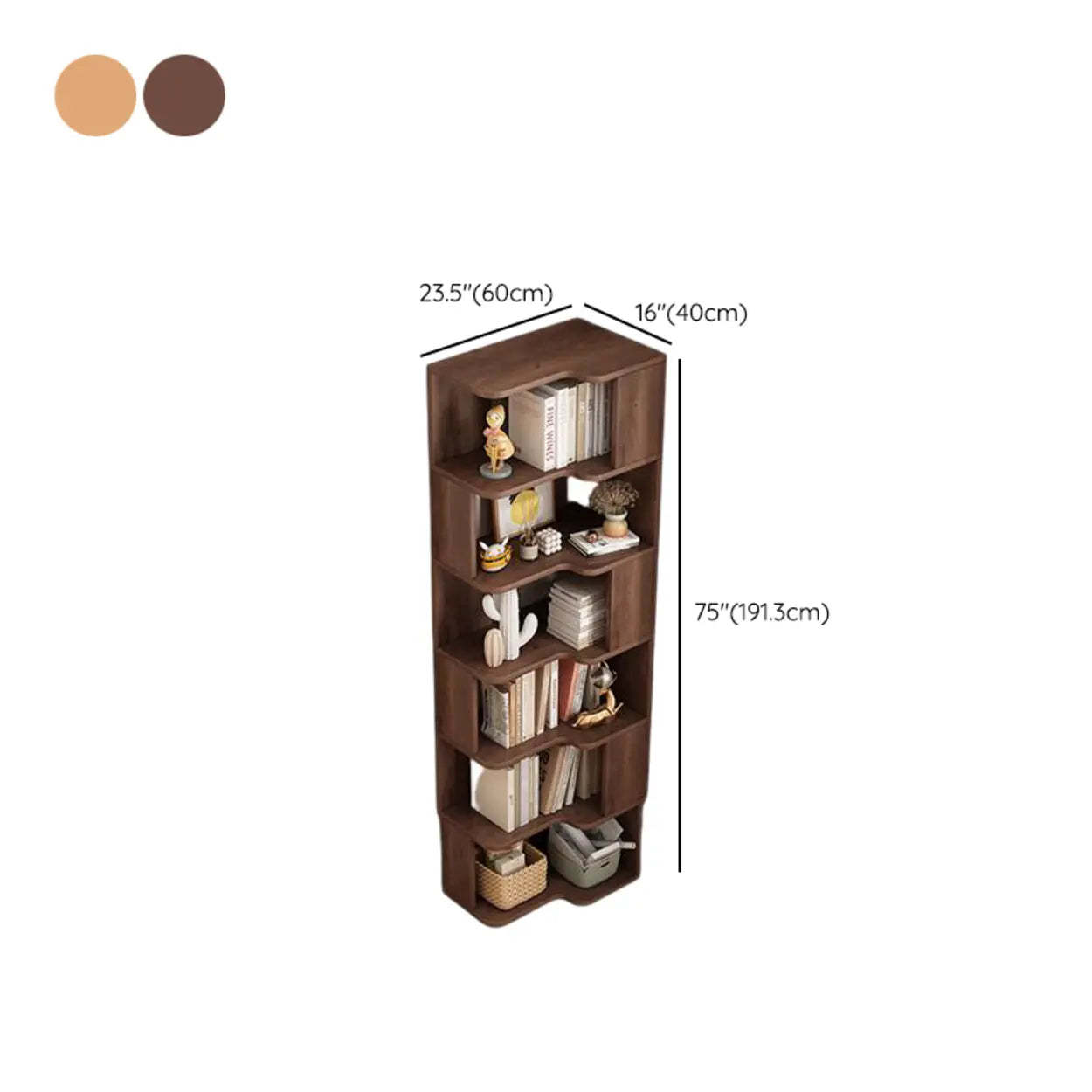 Modern Kids Wood Corner Bookshelf