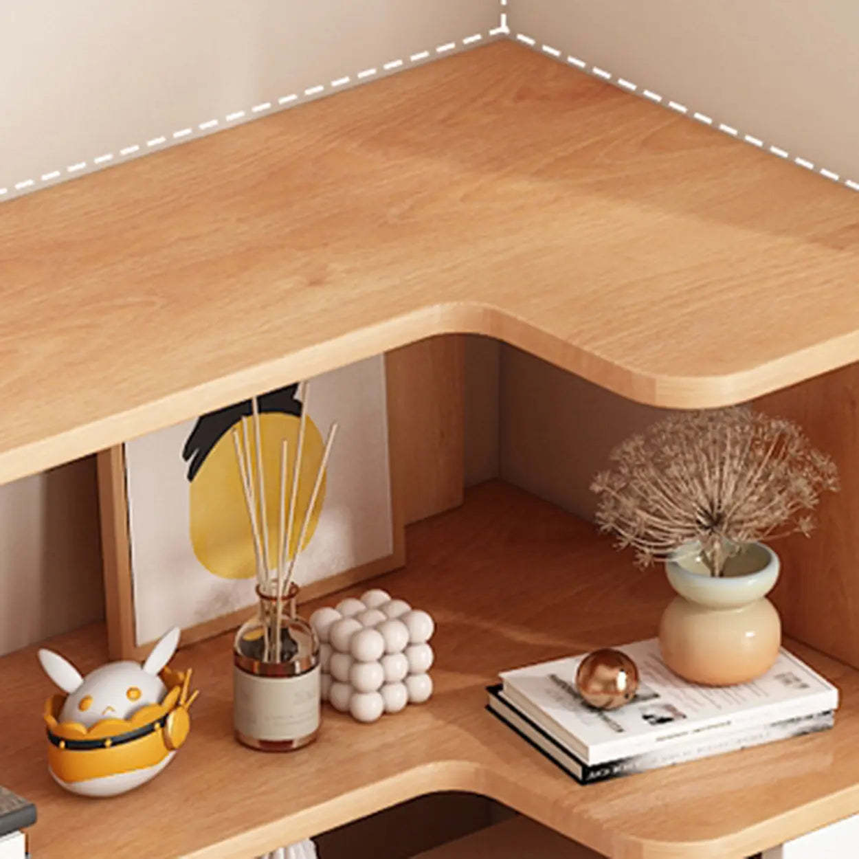 Modern Kids Wood Corner Bookshelf