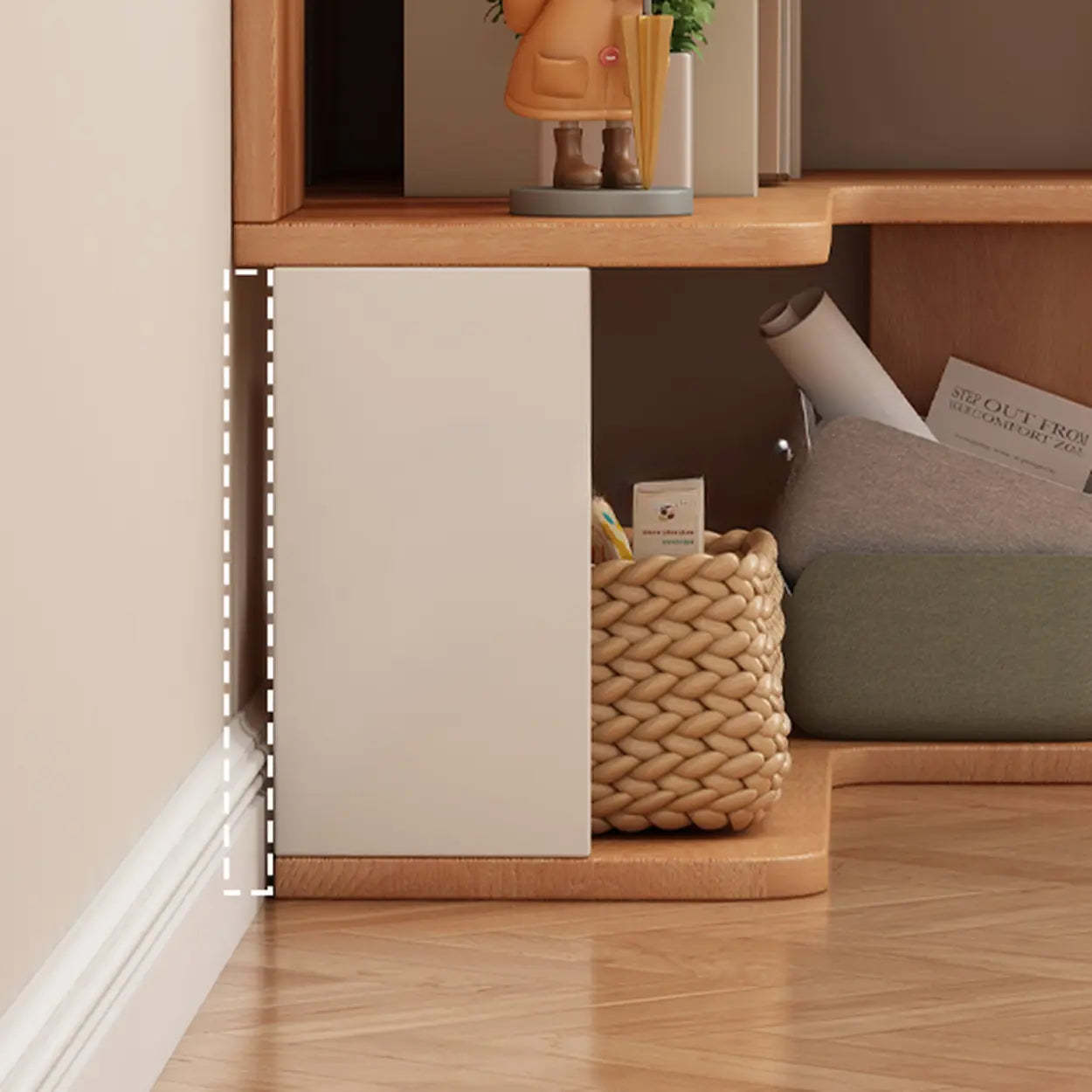 Modern Kids Wood Corner Bookshelf