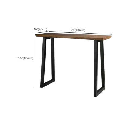 Industrial Slim Rectangular Wood Kitchen Bar Table