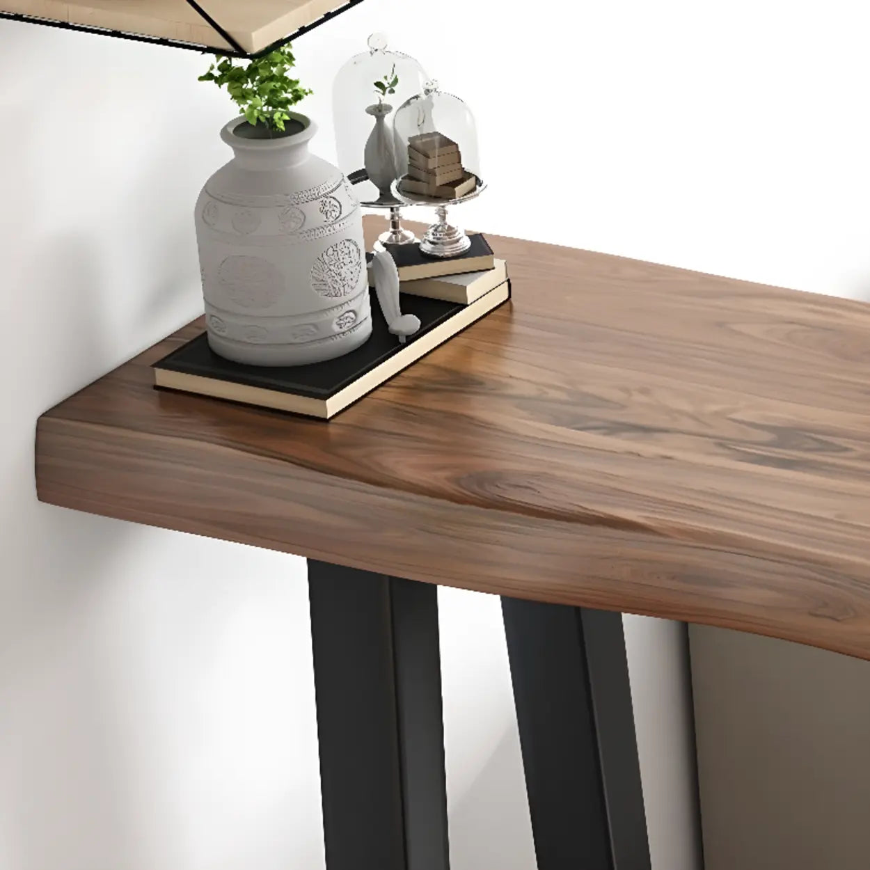 Industrial Slim Rectangular Wood Kitchen Bar Table — Table Only
