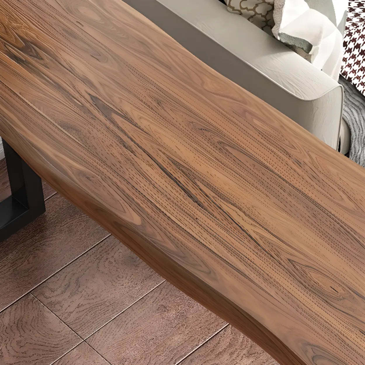 Industrial Slim Rectangular Wood Kitchen Bar Table — Table Only