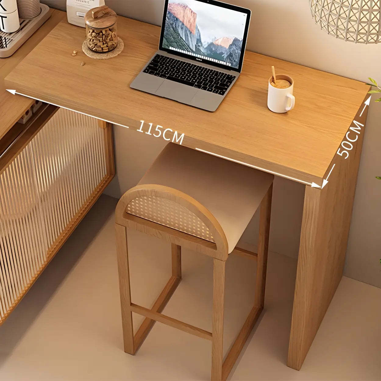 Modern L-Shaped Counter Height Bar Table with Cabinet