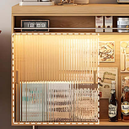 Modern L-Shaped Counter Height Bar Table with Cabinet
