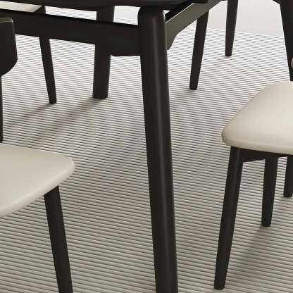 Modern Extendable Round White Stone Dining Table — Without Chairs / Walnut