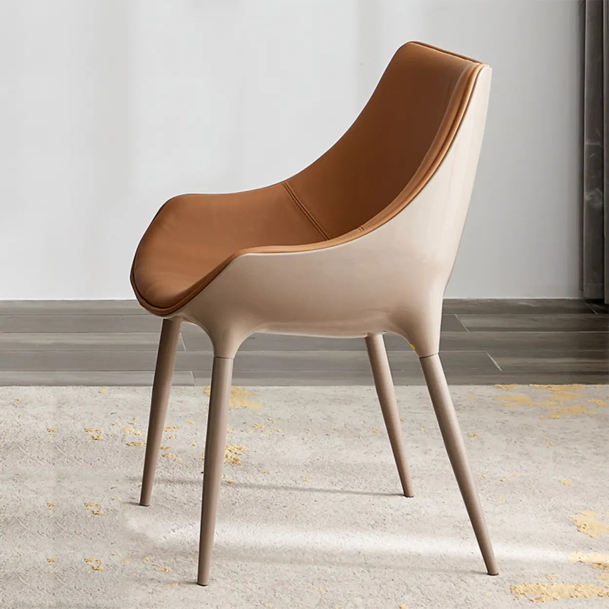 Modern Leather Armless Dining Chair