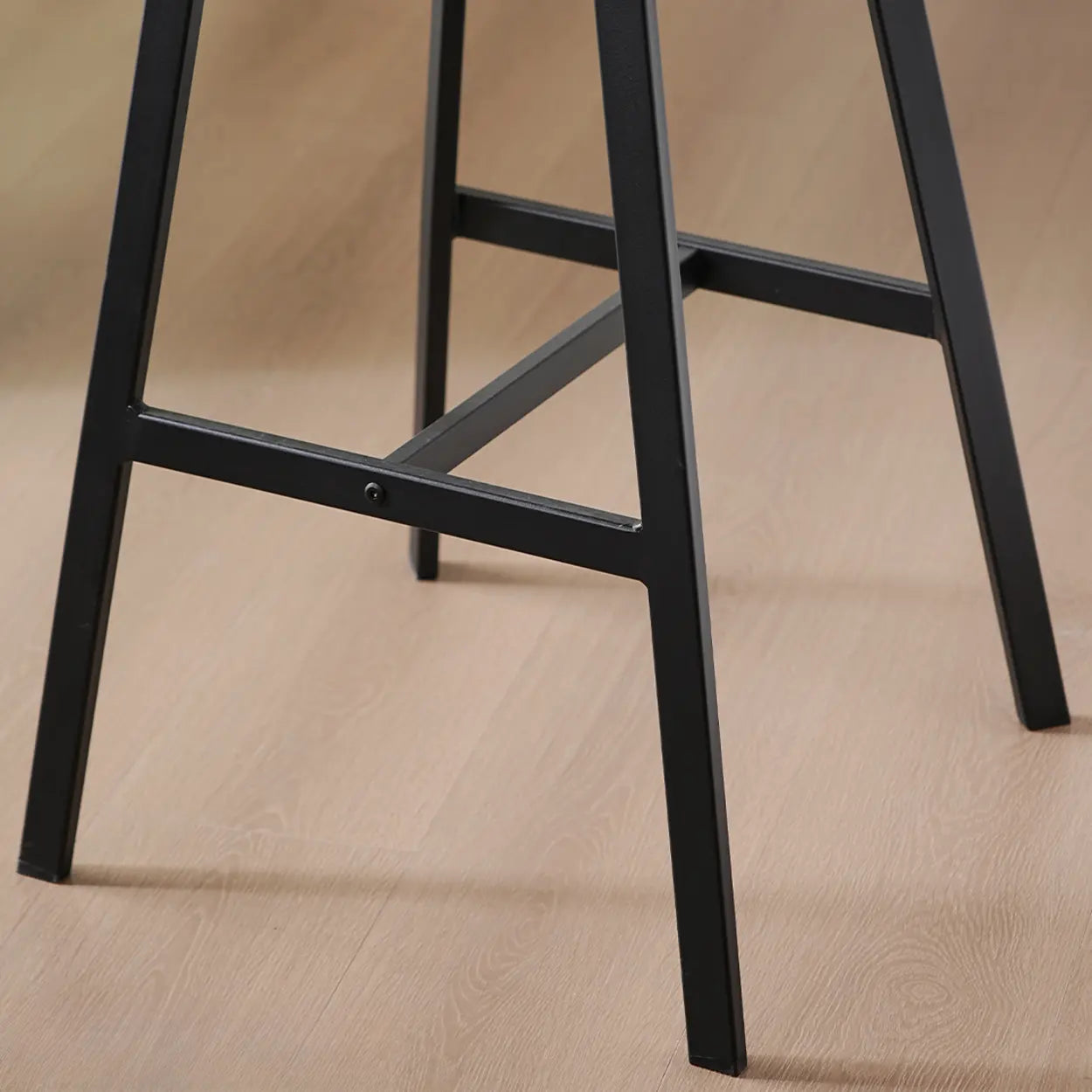 Modern Leather Counter Bar Stool with High Back — Bean Paste Color