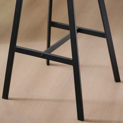 Modern Leather Counter Bar Stool with High Back — Bean Paste Color
