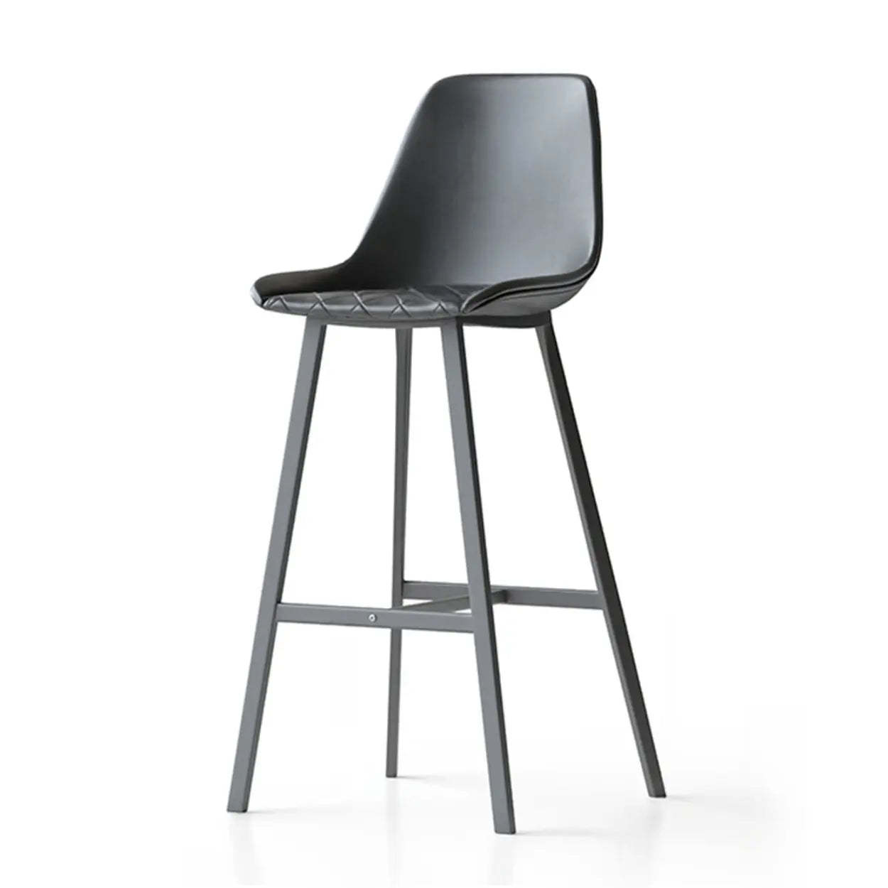 Modern Leather Counter Bar Stool with High Back