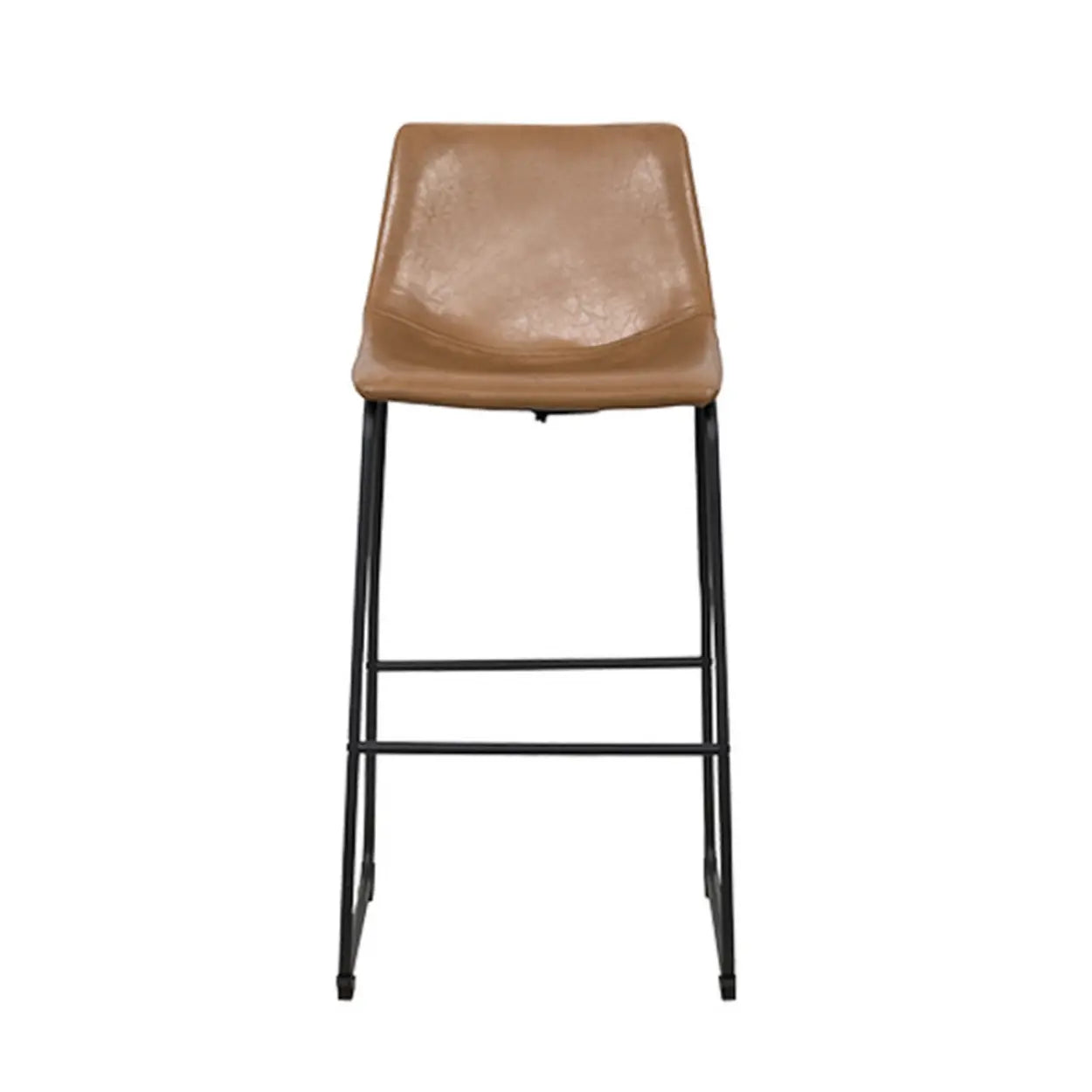 Modern Leather Counter Bar Stool with Metal Legs