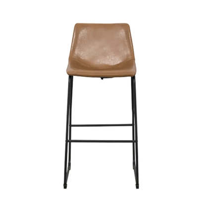 Modern Leather Counter Bar Stool with Metal Legs