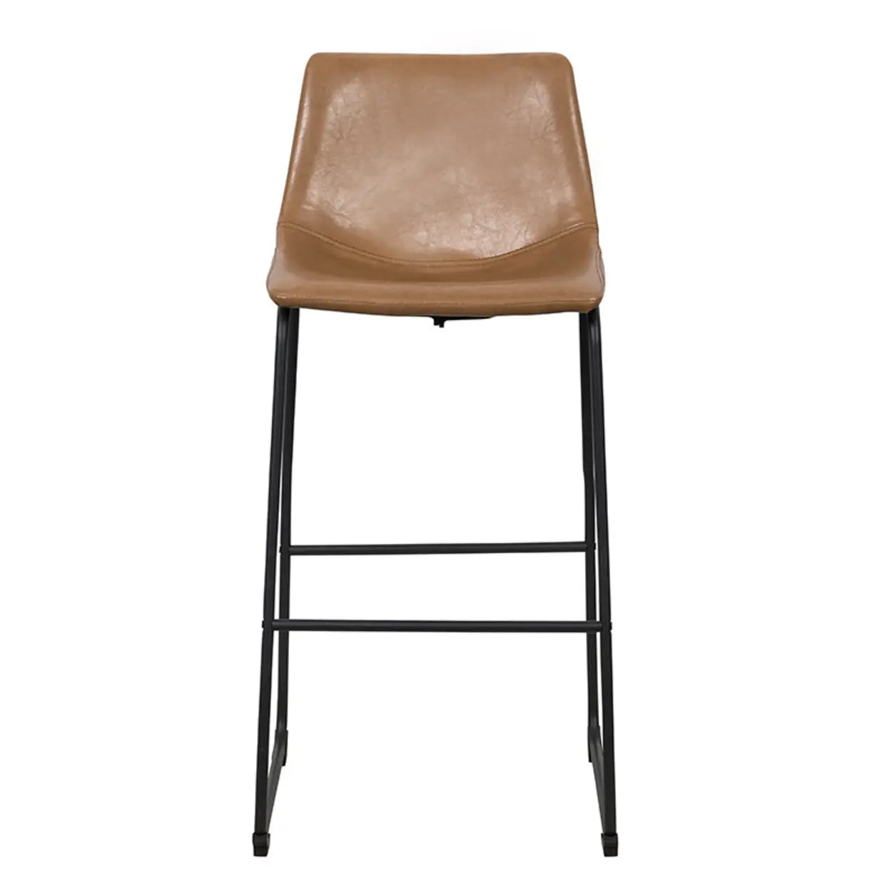 Modern Leather Counter Bar Stool with Metal Legs