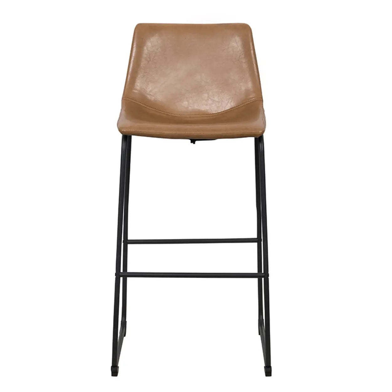 Modern Leather Counter Bar Stool with Metal Legs