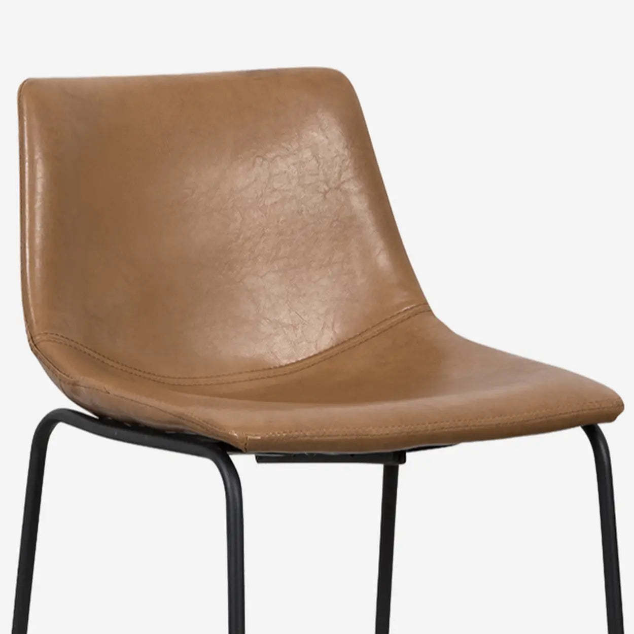Modern Leather Counter Bar Stool with Metal Legs